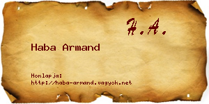 Haba Armand névjegykártya